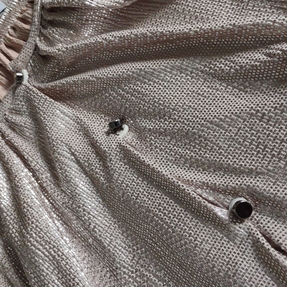 Sabina Musayev Small Metallic Tie Waist Short Sleeve Mini Dress - Picture 8 of 15